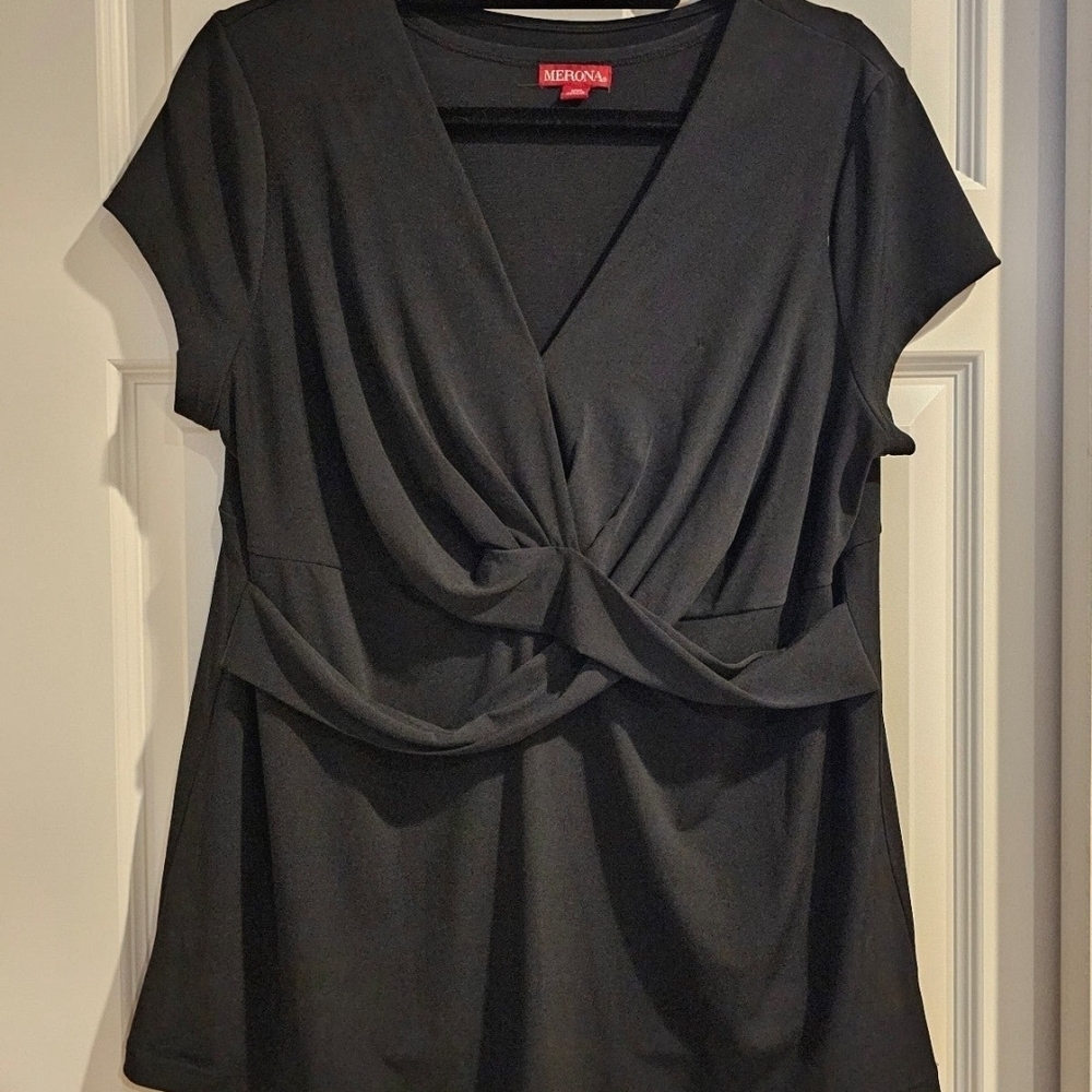 Merona Elegant Black Blouse
